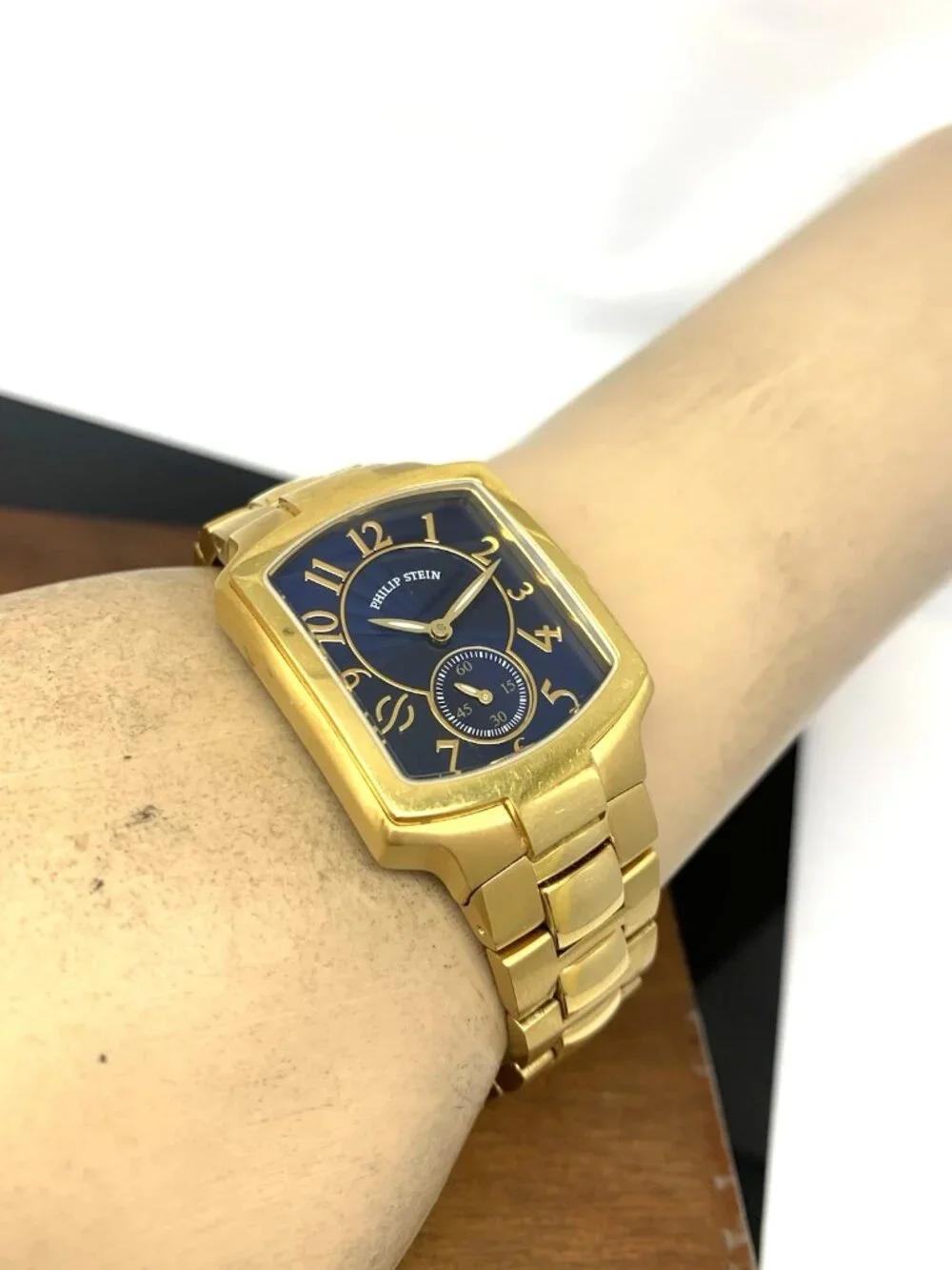 Philip Stein Signature Women's Watch Quartz Blue Dial Gold Stainless Steel 28mm